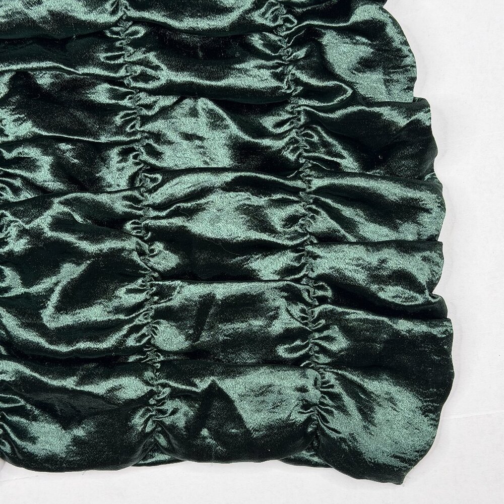 Lucy in the Sky Emerald Green Satin Ruched Mini Bodycon Cocktail Sz XS NWOT - Picture 6 of 8